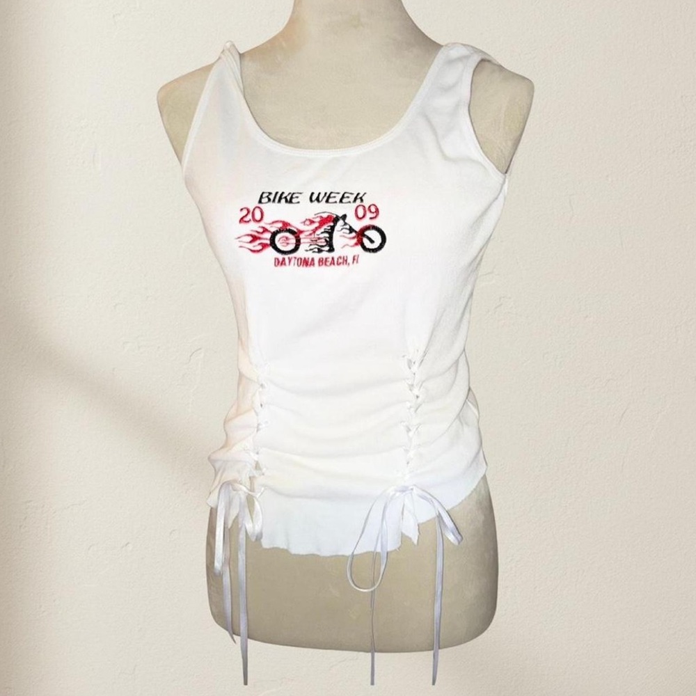 Archival 2009 Daytona Bike Week Embroidered Lace-Up Tank (M/L)